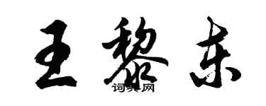 胡问遂王黎东行书个性签名怎么写