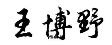 胡问遂王博野行书个性签名怎么写