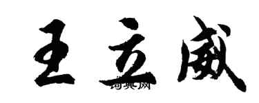 胡问遂王立威行书个性签名怎么写