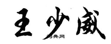 胡问遂王少威行书个性签名怎么写