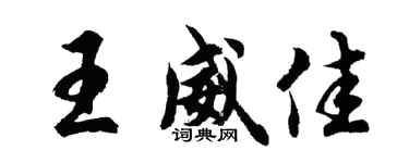 胡问遂王威佳行书个性签名怎么写