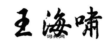 胡问遂王海啸行书个性签名怎么写