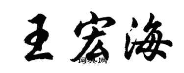 胡问遂王宏海行书个性签名怎么写