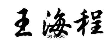 胡问遂王海程行书个性签名怎么写