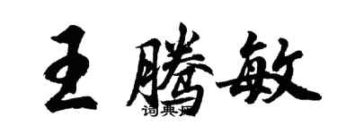 胡问遂王腾敏行书个性签名怎么写