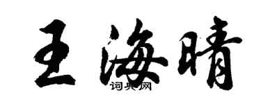 胡问遂王海晴行书个性签名怎么写