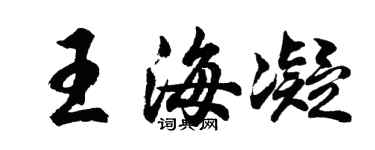 胡问遂王海凝行书个性签名怎么写