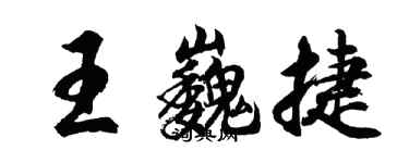 胡问遂王巍捷行书个性签名怎么写