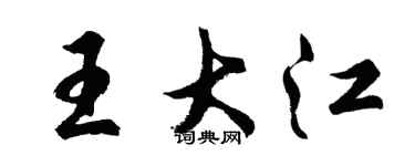 胡问遂王大江行书个性签名怎么写