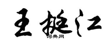 胡问遂王挺江行书个性签名怎么写