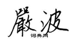 王正良严波行书个性签名怎么写