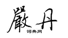 王正良严丹行书个性签名怎么写