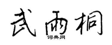 王正良武雨桐行书个性签名怎么写