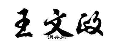 胡问遂王文政行书个性签名怎么写