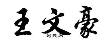 胡问遂王文豪行书个性签名怎么写