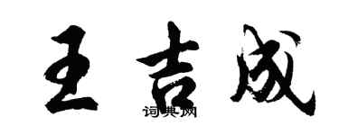 胡问遂王吉成行书个性签名怎么写