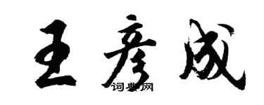胡问遂王彦成行书个性签名怎么写