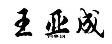 胡问遂王亚成行书个性签名怎么写