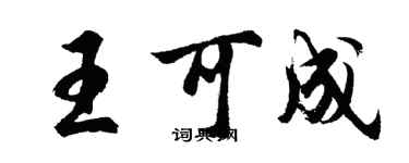 胡问遂王可成行书个性签名怎么写