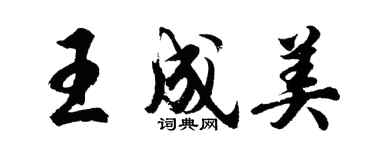 胡问遂王成美行书个性签名怎么写
