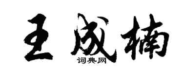 胡问遂王成楠行书个性签名怎么写