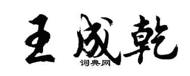 胡问遂王成乾行书个性签名怎么写