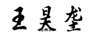 胡问遂王昊垄行书个性签名怎么写