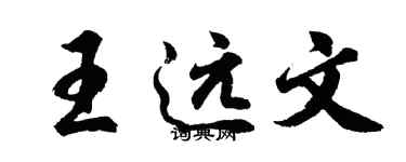 胡问遂王远文行书个性签名怎么写