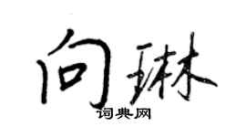 王正良向琳行书个性签名怎么写