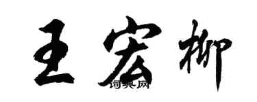 胡问遂王宏柳行书个性签名怎么写