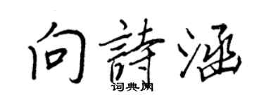 王正良向诗涵行书个性签名怎么写