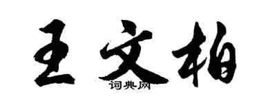 胡问遂王文柏行书个性签名怎么写