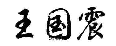 胡问遂王国震行书个性签名怎么写