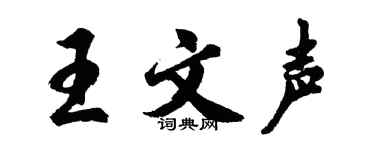 胡问遂王文声行书个性签名怎么写