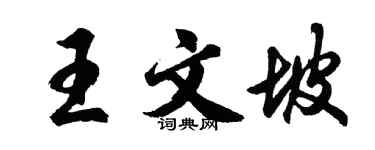 胡问遂王文坡行书个性签名怎么写