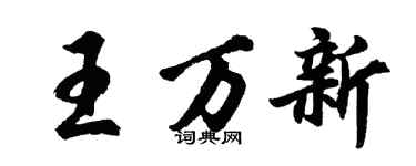 胡问遂王万新行书个性签名怎么写