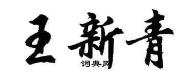 胡问遂王新青行书个性签名怎么写