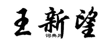 胡问遂王新望行书个性签名怎么写