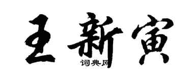 胡问遂王新寅行书个性签名怎么写