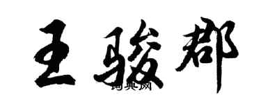胡问遂王骏郡行书个性签名怎么写