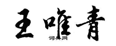 胡问遂王唯青行书个性签名怎么写
