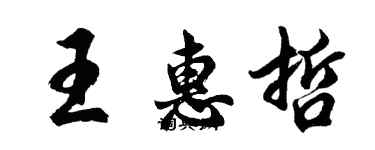 胡问遂王惠哲行书个性签名怎么写