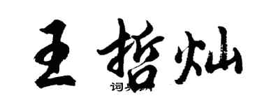 胡问遂王哲灿行书个性签名怎么写