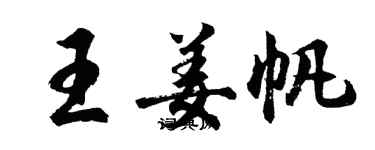 胡问遂王姜帆行书个性签名怎么写
