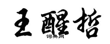 胡问遂王醒哲行书个性签名怎么写