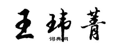 胡问遂王玮菁行书个性签名怎么写