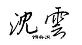 王正良沈云行书个性签名怎么写