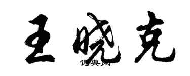 胡问遂王晓克行书个性签名怎么写