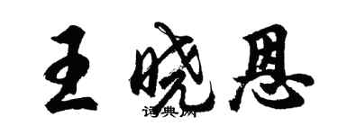 胡问遂王晓恩行书个性签名怎么写