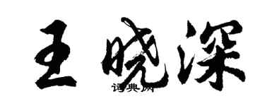 胡问遂王晓深行书个性签名怎么写